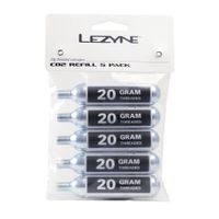 LEZYNE 20G CO2 - 5 PACK SILVER