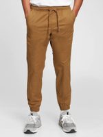 GAP 496157-07 Kalhoty slim canvas joggers GapFlex Hnědá