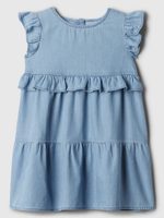 GAP 862256-00 Dětské šaty s volány Modrá