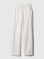 GAP 855965-02 Lněné kalhoty high rise Bílá