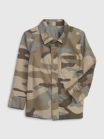 GAP 486055-01 Dětská košile s army vzorem Hnědá