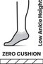 RUN ZERO CUSHIONOW ANKLE SOCKS black