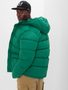 456910-03 Prošívaná bunda s kapucí Zelená