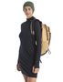 W Mer 260 Granary LS Half Zip Tee Dress, BLACK