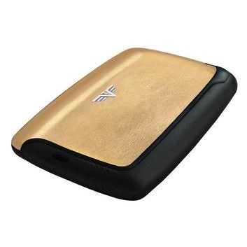 TRU VIRTU Card Case PEARL - leather Gold Nappa