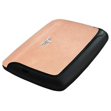 TRU VIRTU Card Case PEARL - leather Lizzard Rose