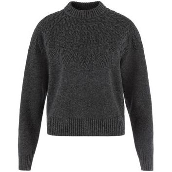 FJÄLLRÄVEN Övik Solid Jacquard Knit W Dark Grey