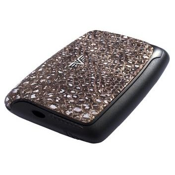 TRU VIRTU Card Case PEARL - leather Metallic Stone