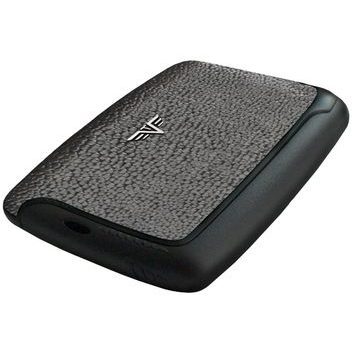 TRU VIRTU Card Case PEARL - leather Silver Stone
