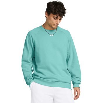 UNDER ARMOUR Rival Fleece Crew, Radial Turquoise / White