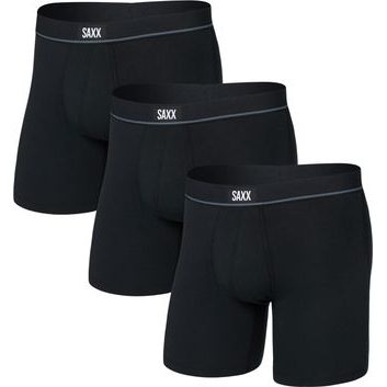 SAXX ESSENTIAL COTTON BB FLY 3PK, black