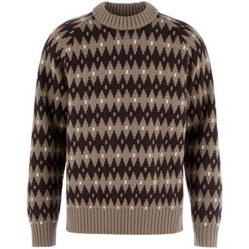 FJÄLLRÄVEN Övik Jacquard Knit M Suede Brown-Black Oak