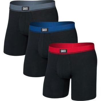 SAXX ESSENTIAL COTTON BB FLY 3PK, red/navy/turbulence wb
