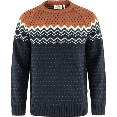 FJÄLLRÄVEN Övik Knit Sweater M, Dark Navy-Terracotta Brown