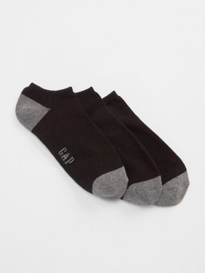GAP 283199-01 Ponožky ankle, 3 páry Černá