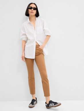 GAP 460973-04 Elegantní kalhoty skinny Hnědá