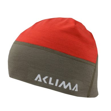ACLIMA LightWool Hunting Beanie, Unis Ranger Green/High Rist Red