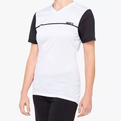 100% RIDECAMP Women's Short Sleeve Jersey, White/Black