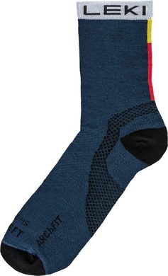 LEKI Trail Running Socks, true navy blue-white, 39-42