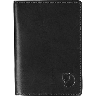 FJÄLLRÄVEN Leather Passport Cover Black