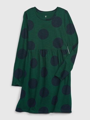 GAP 426455-01 Dětské šaty s puntíky Zelená