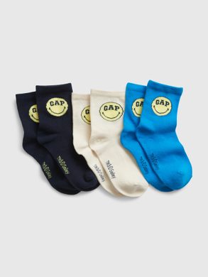 GAP 513077-00 Dětské ponožky GAP & Smiley®, 3 páry Barevná