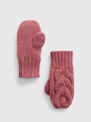 GAP 405795-00 Dětské pletené rukavice Růžová