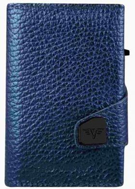 TRU VIRTU Wallet Click & Slide - leather Navy Metallic