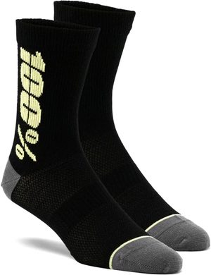 100% RYTHYM Merino Wool Performance Socks Black/Yellow