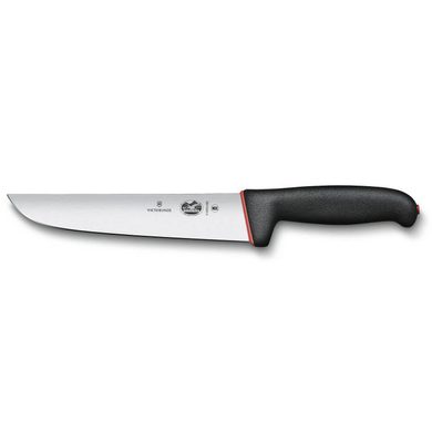 VICTORINOX Dual Grip, slaughter knife, 20cm, straight, black/red