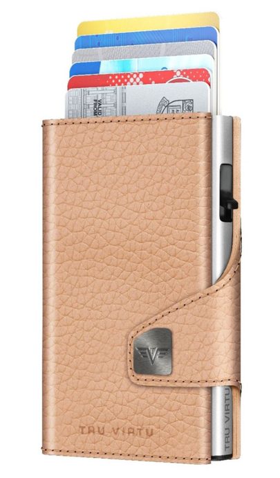 TRU VIRTU Wallet Click & Slide - leather Pebble Nude