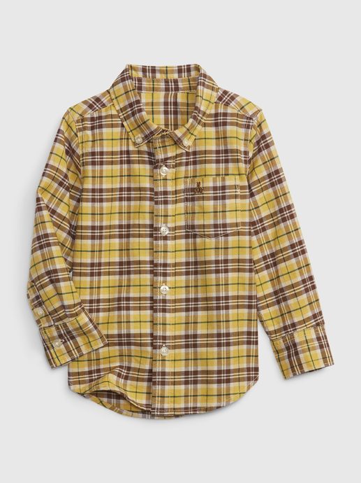 GAP 436160-00 Dětská kostkovaná košile oxford Žlutá