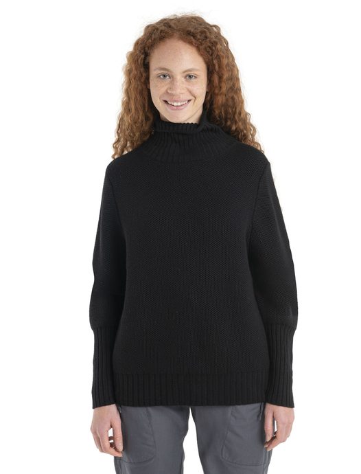 ICEBREAKER W Seevista Funnel Neck Sweater BLACK