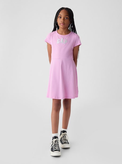 GAP 404809-00 Dětské šaty s logem Růžová