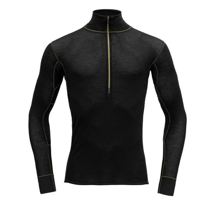 DEVOLD Wool Mesh Man Half Zip Neck Merino Caviar