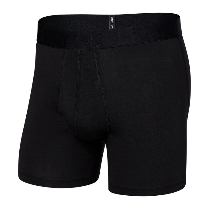 SAXX DROPTEMP COOLING COTTON BOXER BRIEF FLY black