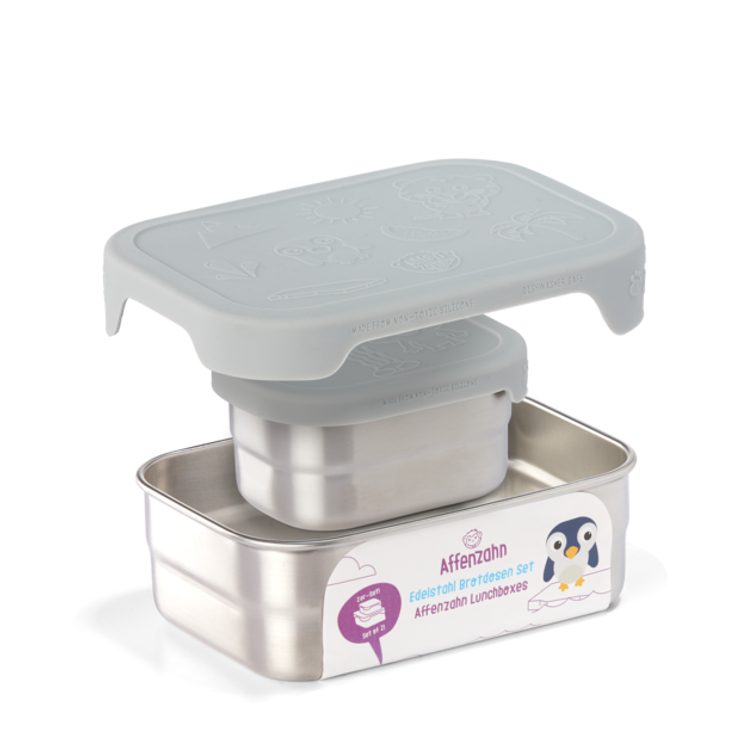 AFFENZAHN Stainless Steel Lunchbox Set Koala - silver grey