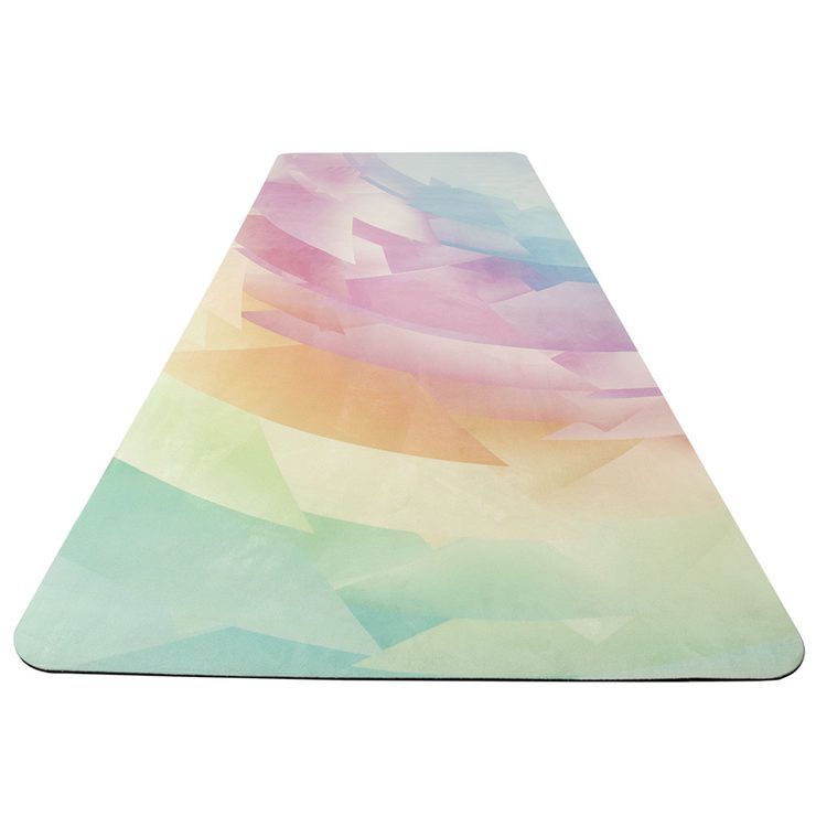 YATE Yoga mat přírodní guma, vzor P, 4 mm - duhová