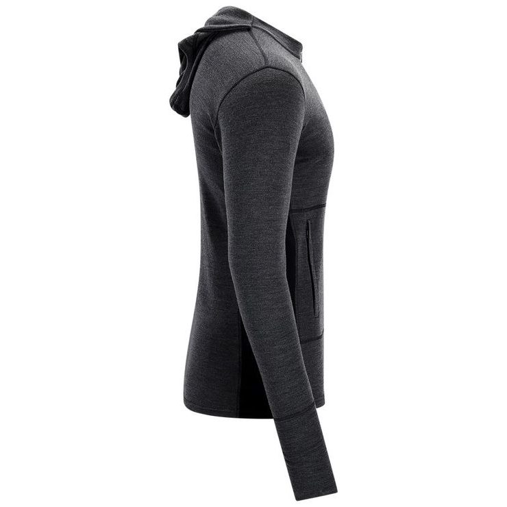 ACLIMA WarmWool Hoodsweater w/zip M's Jet Black/Marengo