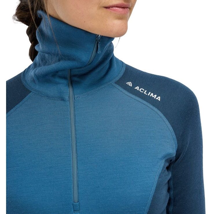ACLIMA WarmWool Polo W's Blue Fusion/Midnight Navy