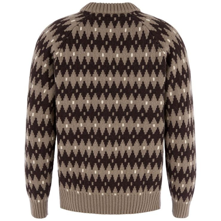 FJÄLLRÄVEN Övik Jacquard Knit M Suede Brown-Black Oak