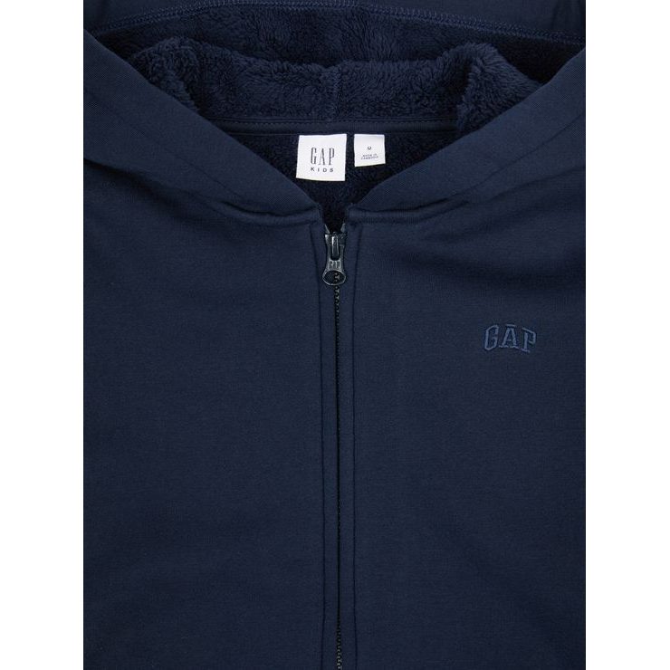 GAP 835289-01 Dětská zateplená sherpa mikina Tmavě modrá