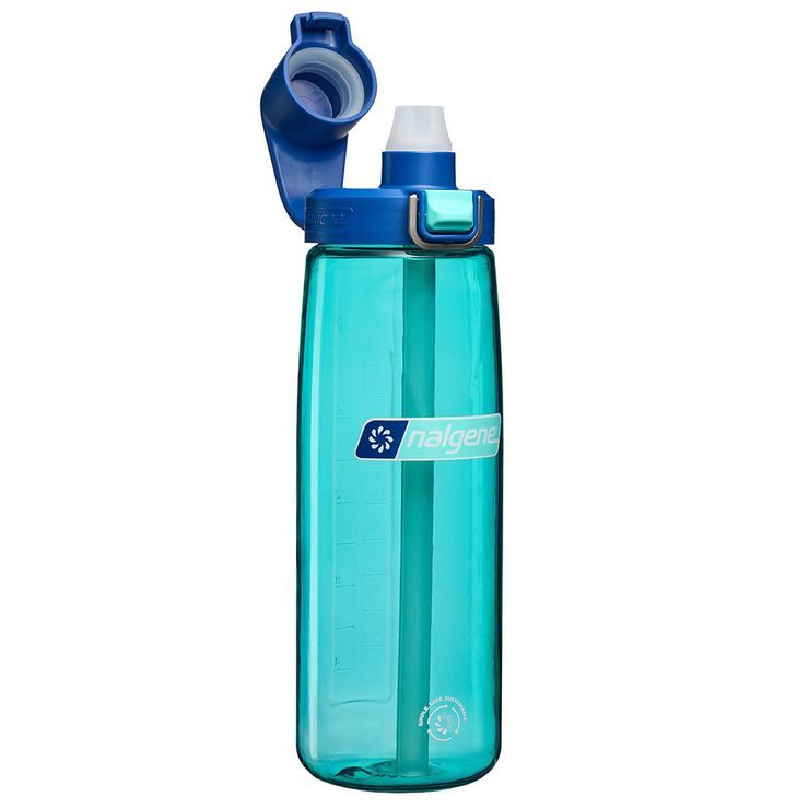 NALGENE Straw bottle 700 ml, Blue Aqua w/Dark Blue Cap