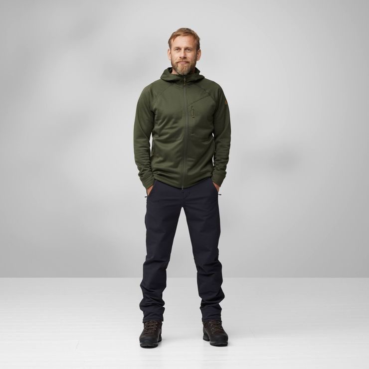 FJÄLLRÄVEN Abisko Grid Fleece Hoodie M Black