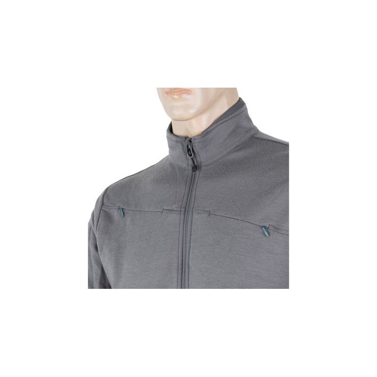 SENSOR MERINO UPPER pánská mikina celozip šedá