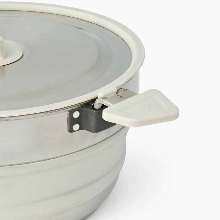 SEA TO SUMMIT Detour Stainless Steel Collapsible Pot - 5L, Moonstruck Grey