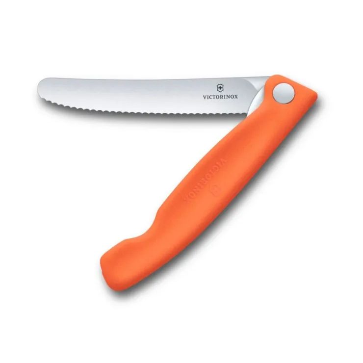 VICTORINOX Swiss Classic, picnic knife, 11cm, wavy, orange, box