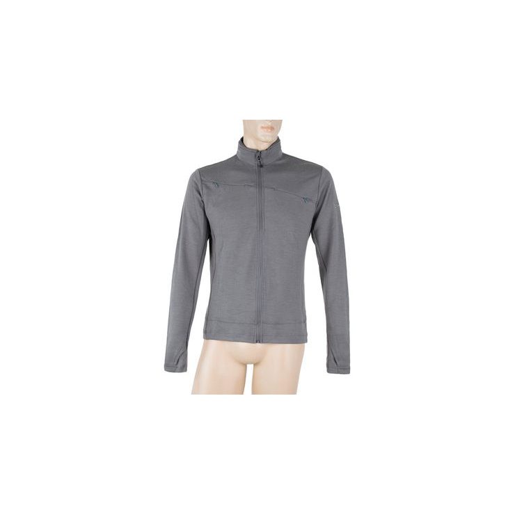 SENSOR MERINO UPPER pánská mikina celozip šedá