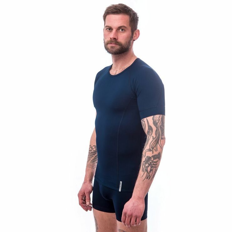 SENSOR COOLMAX TECH pánské triko kr.rukáv deep blue