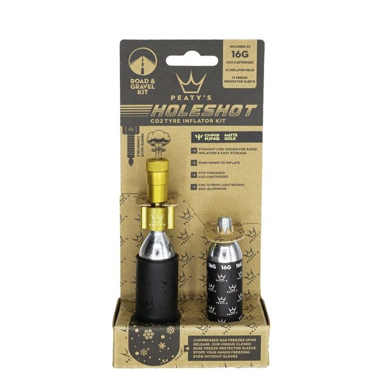 PEATYS HOLESHOT CO2 PUMPA + BOMBIČKY 2 KS - ROAD & GRAVEL - RED